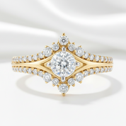 1.0 Ct Round Cut Diamond Option 14k Yellow Gold Engagement Ring - Evani Naomi Jewelry