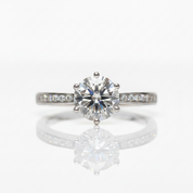 1.0 Ct Round Cut Diamond Option Crown Design Engagement Ring