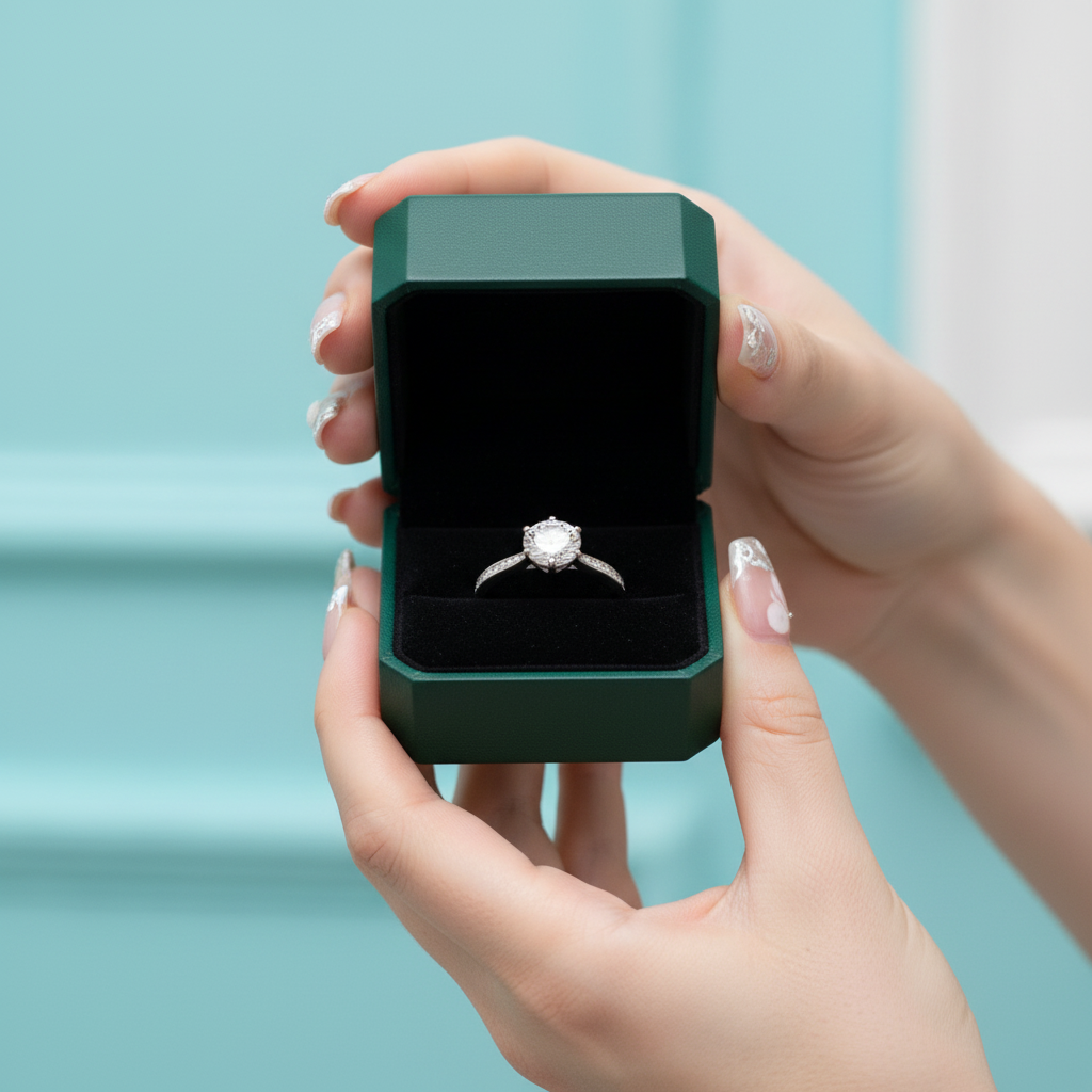 1.0 Ct Round Cut Diamond Option Crown Design Engagement Ring