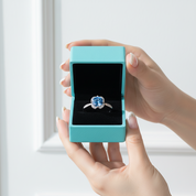 1.0 Ct Round Cut Sapphire Birthstone Engagement Ring-Evani Jewelry