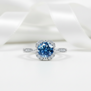 1.0 Ct Round Cut Sapphire Birthstone Engagement Ring-Evani Jewelry