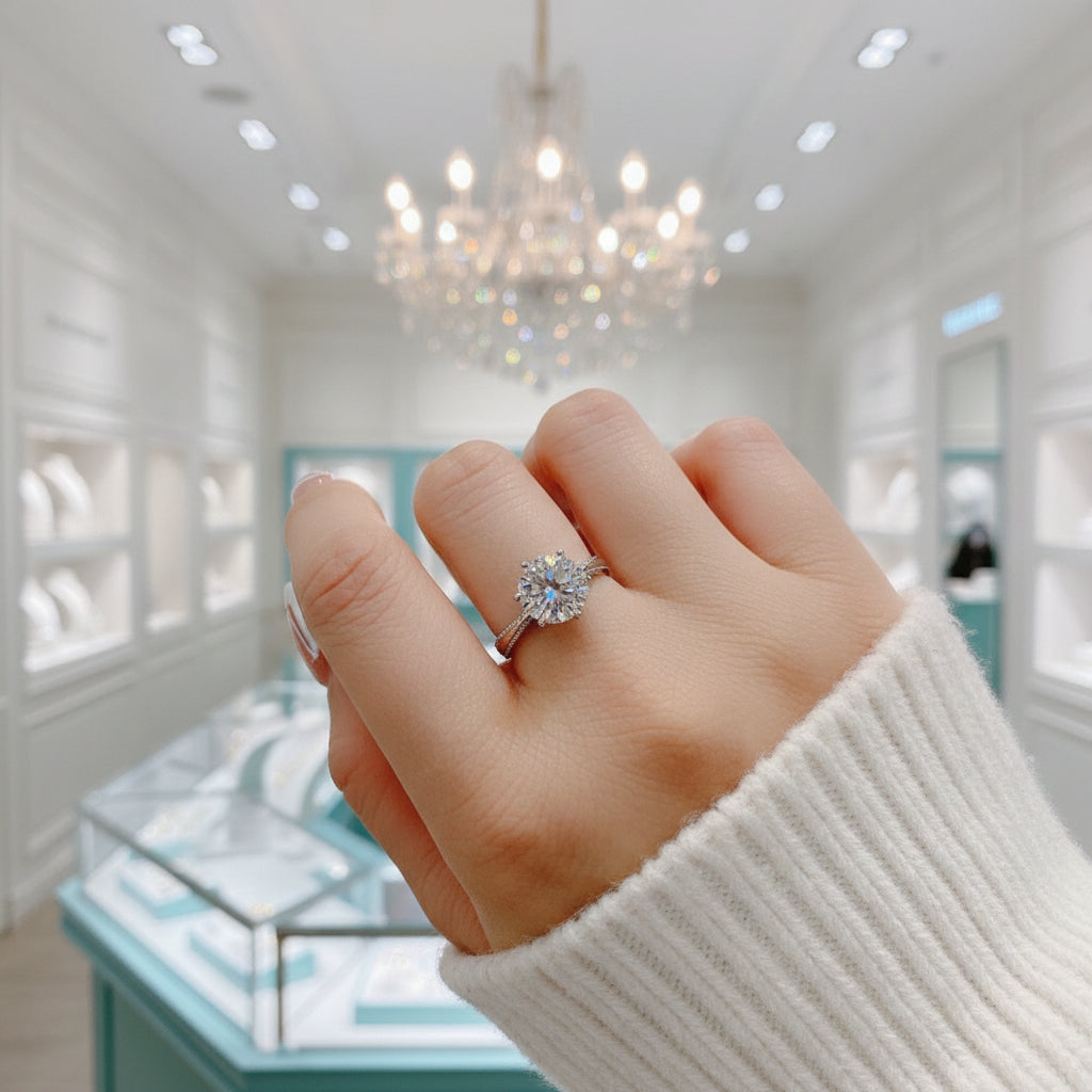 1.0 Ct Round Cut Diamond Engagement Ring-Evani Jewelry
