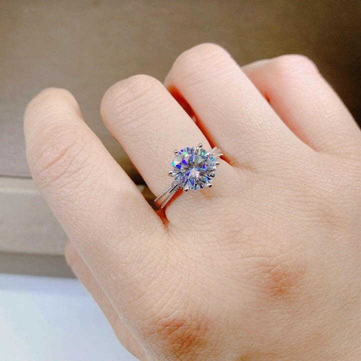 1.0 Ct Round Cut Diamond Engagement Ring-Evani Naomi Jewelry