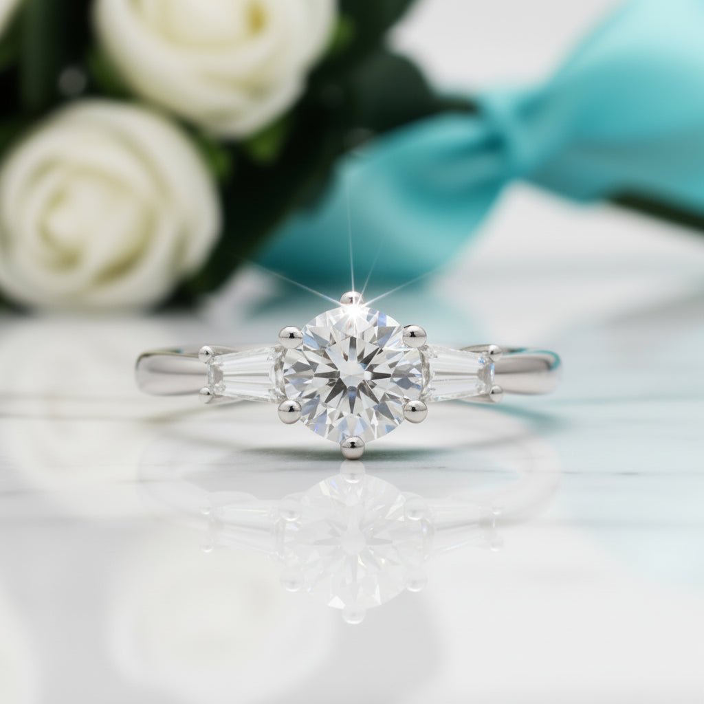 1.0 Ct Round Cut Diamond Engagement Ring-Evani Jewelry