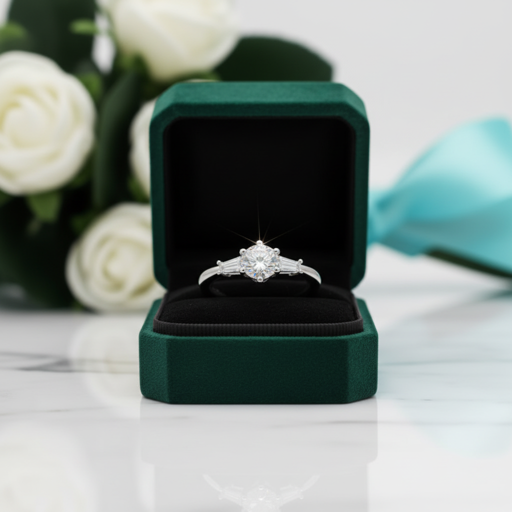 1.0 Ct Round Cut Diamond Option Engagement Ring - Evani Naomi Jewelry