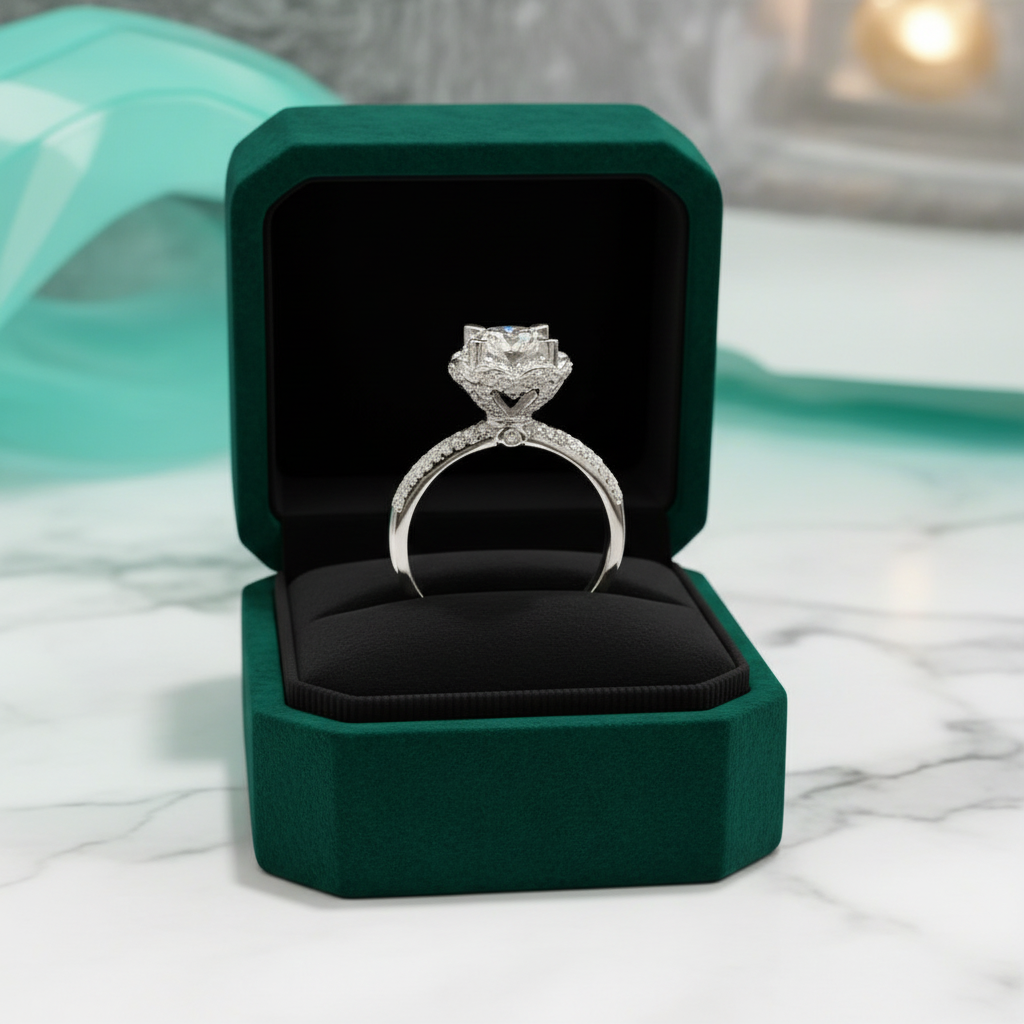 1.0 Ct Round Cut Diamond Option Engagement Ring - Evani Naomi Jewelry