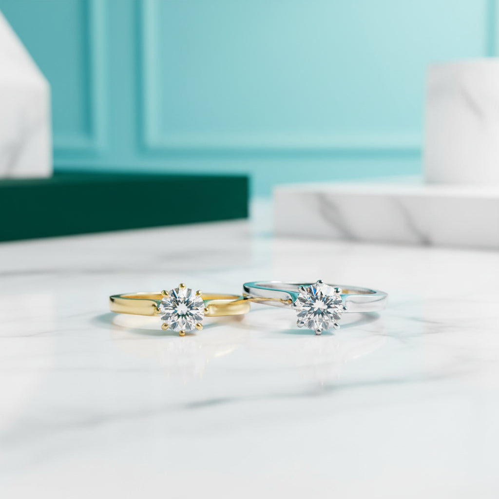 1.0 Ct Round Cut Diamond Engagement Ring-Evani Jewelry