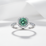 1.0 Ct Round Cut Peridot Engagement Ring-Evani Jewelry