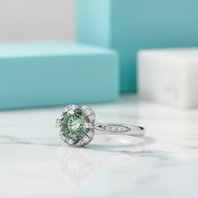 1.0 Ct Round Cut Peridot Engagement Ring-Evani Jewelry