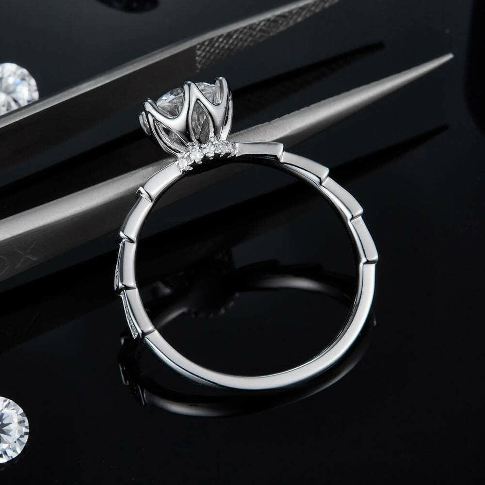 1.0 Ct Round Cut Diamond Engagement Ring-Evani Naomi Jewelry