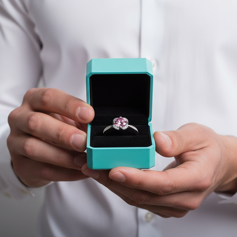 1.0 Ct Round Cut Tourmaline Birthstone Engagement Ring