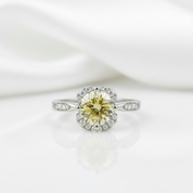 1.0 Ct Topaz and Citrine Round Cut Birthstone Engagement Ring