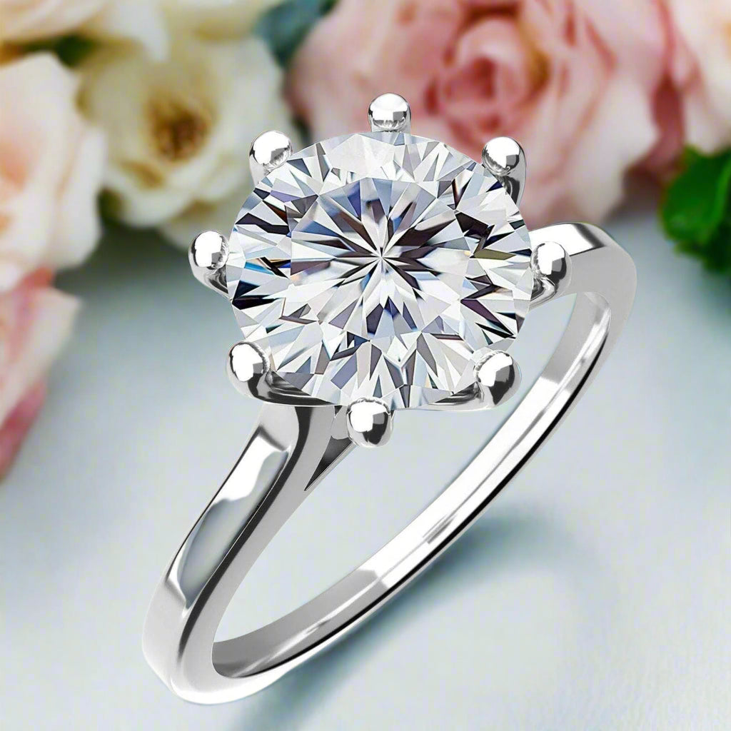 1.0 Ct Round Cut Diamond Engagement Ring-Evani Jewelry