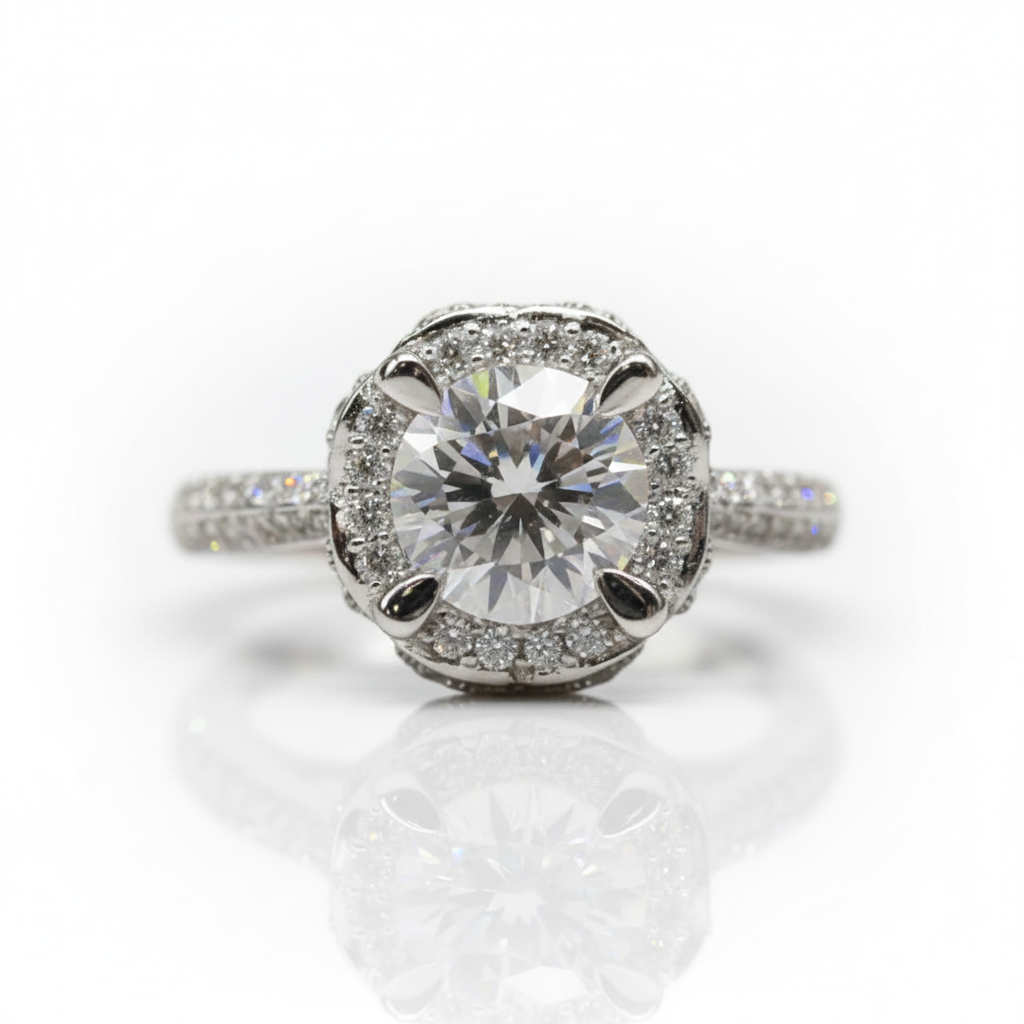 1.0 Ct Round Cut Diamond Option Engagement Ring - Evani Naomi Jewelry