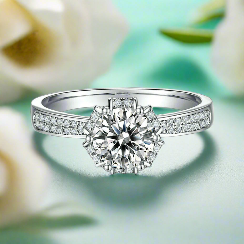 1.0 Ct Round Cut Diamond Engagement Ring-Evani Naomi Jewelry