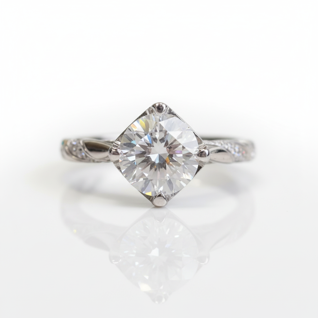 1.0 Ct Round Cut Diamond Option Engagement Ring - Evani Naomi Jewelry
