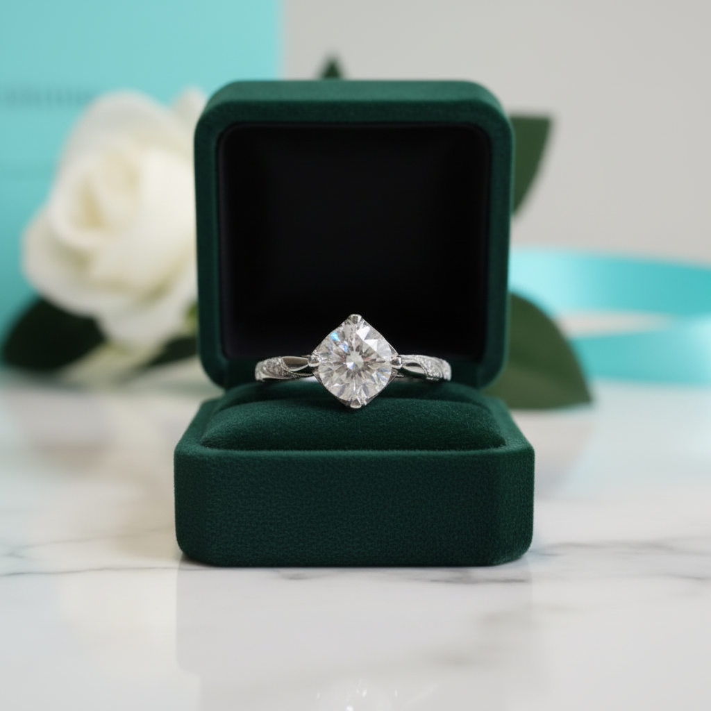 1.0 Ct Round Cut Diamond Option Engagement Ring - Evani Naomi Jewelry