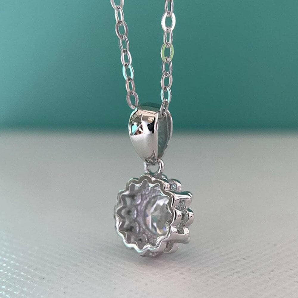 1.0 Ct Round Cut Diamond Flower Bud Pendant Necklace-Evani Naomi Jewelry