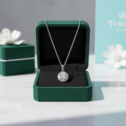 1.0 Ct Round Cut Diamond Option Halo Clavicle Chain Necklace