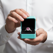 1.0 Ct Round Cut Ruby Halo Engagement Ring-Evani Jewelry