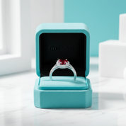 1.0 Ct Round Cut Halo Garnet Engagement Ring