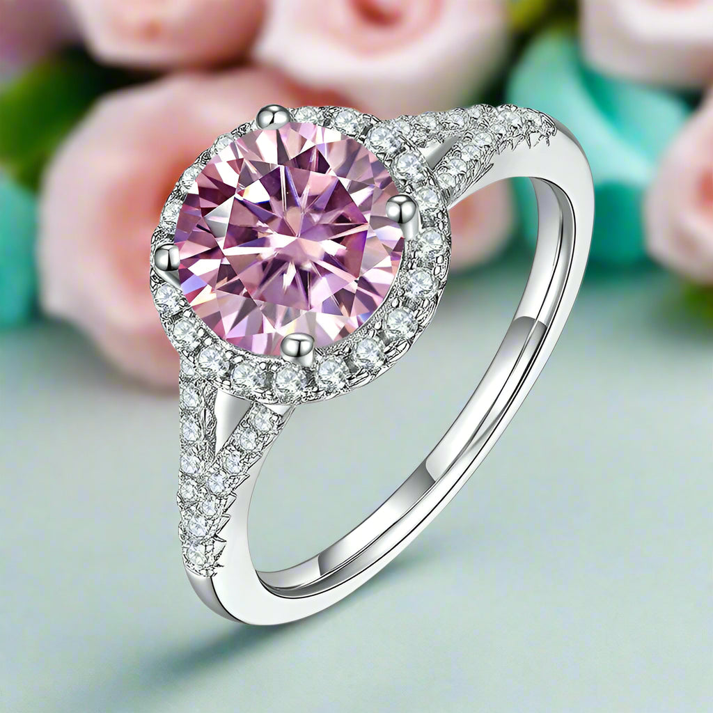 1.0 Ct Round Cut Diamond Halo Engagement Ring-Evani Naomi Jewelry