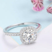 1.0 Ct Round Cut Diamond Halo Engagement Ring-Evani Naomi Jewelry