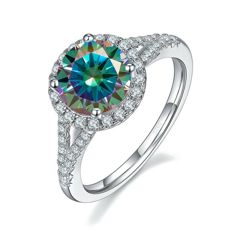 1.0 Ct Round Cut Diamond Halo Engagement Ring-Evani Naomi Jewelry