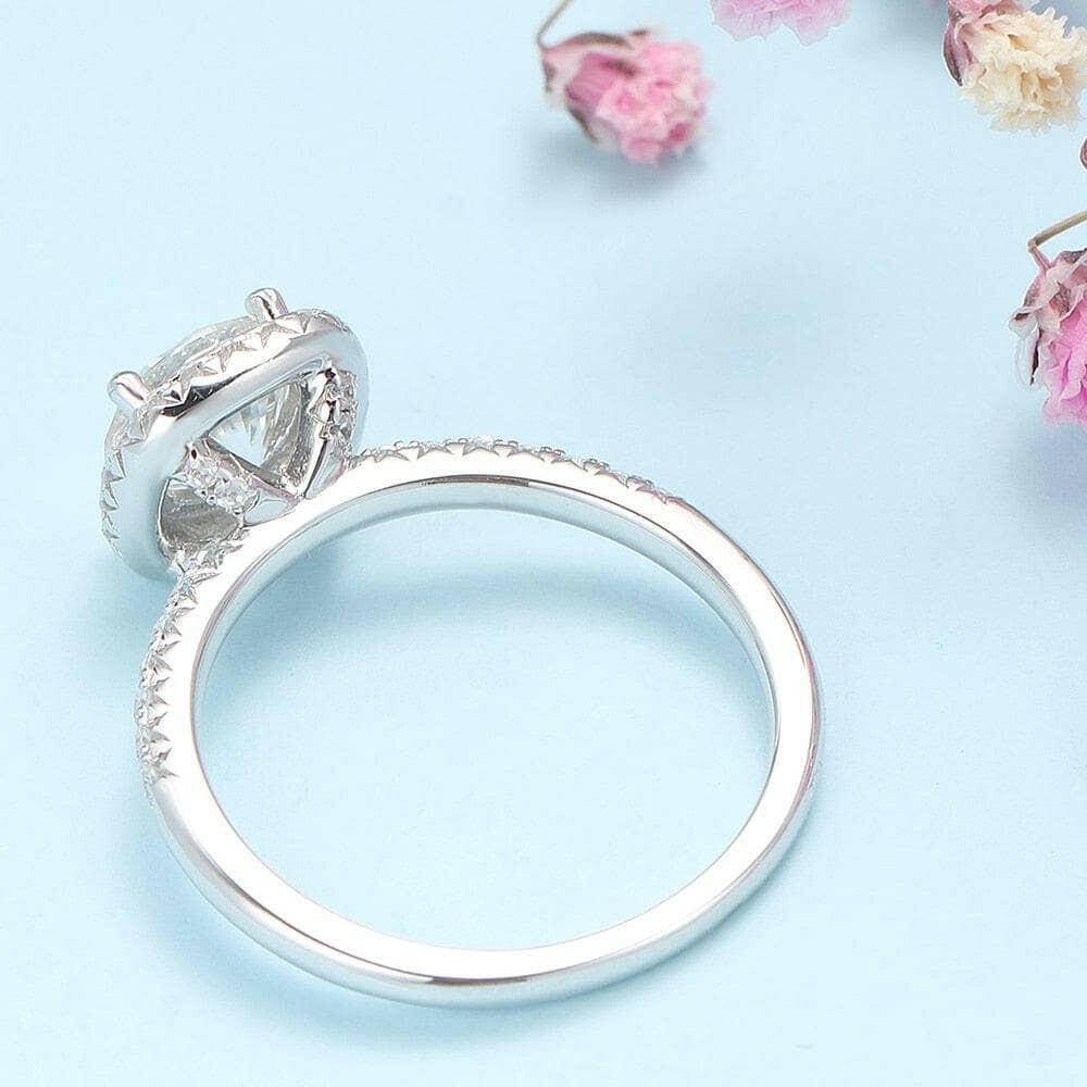 1.0 Ct Round Cut Diamond Halo Engagement Ring-Evani Naomi Jewelry