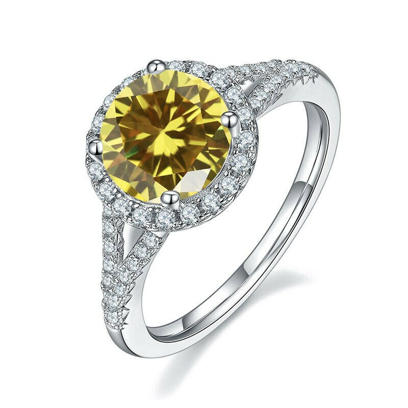 1.0 Ct Round Cut Diamond Halo Engagement Ring-Evani Naomi Jewelry