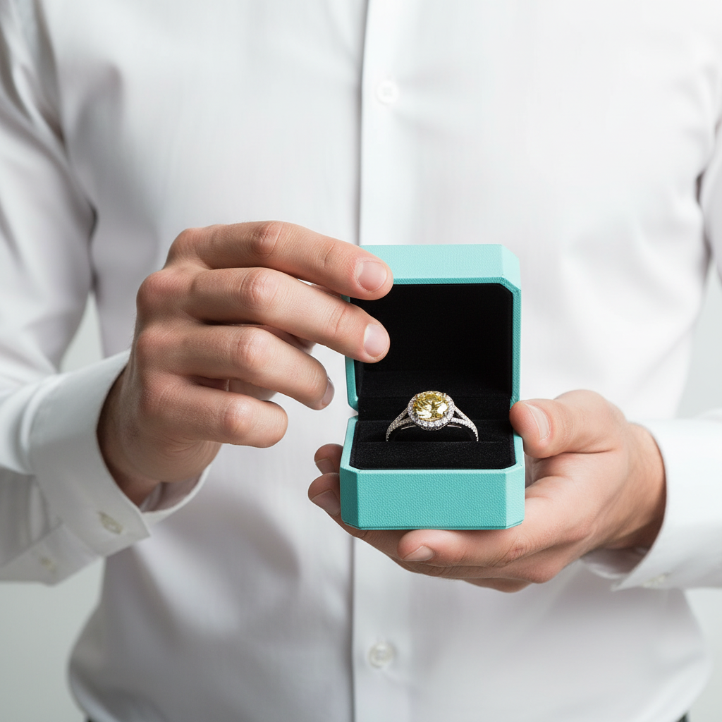 1.0 Ct Round Cut Topaz Birthstone Halo Engagement Ring