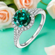 1.0 Ct Round Cut Diamond Halo Engagement Ring-Evani Naomi Jewelry