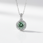 1.0 Ct Round Cut Diamond OptionHalo Pendant Necklace