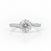 1.0 Ct Round Cut Diamond OptionHeart Prong Engagement Ring