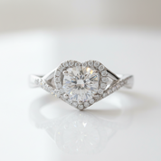 1.0 Ct Round Cut Diamond Option Heart Style Engagement Ring - Evani Naomi Jewelry