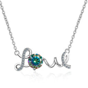 1.0 Ct Round Cut Diamond Love Necklace-Evani Naomi Jewelry