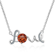 1.0 Ct Round Cut Diamond Love Necklace-Evani Naomi Jewelry
