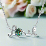 1.0 Ct Round Cut Diamond Love Necklace-Evani Naomi Jewelry