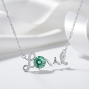 1.0 Ct Round Cut Peridot Love Necklace-Evani Jewelry