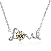 1.0 Ct Round Cut Diamond Love Necklace-Evani Naomi Jewelry