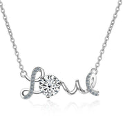 1.0 Ct Round Cut Diamond Love Necklace-Evani Naomi Jewelry