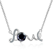 1.0 Ct Round Cut Diamond Love Necklace-Evani Naomi Jewelry