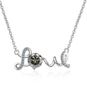 1.0 Ct Round Cut Diamond Love Necklace-Evani Naomi Jewelry
