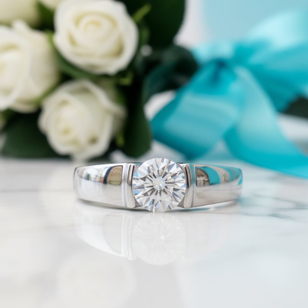 1.0 Ct Round Cut Diamond Men's Ring-Evani Jewelry