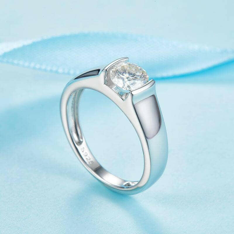 1.0 Ct Round Cut Diamond Men's Ring-Evani Naomi Jewelry