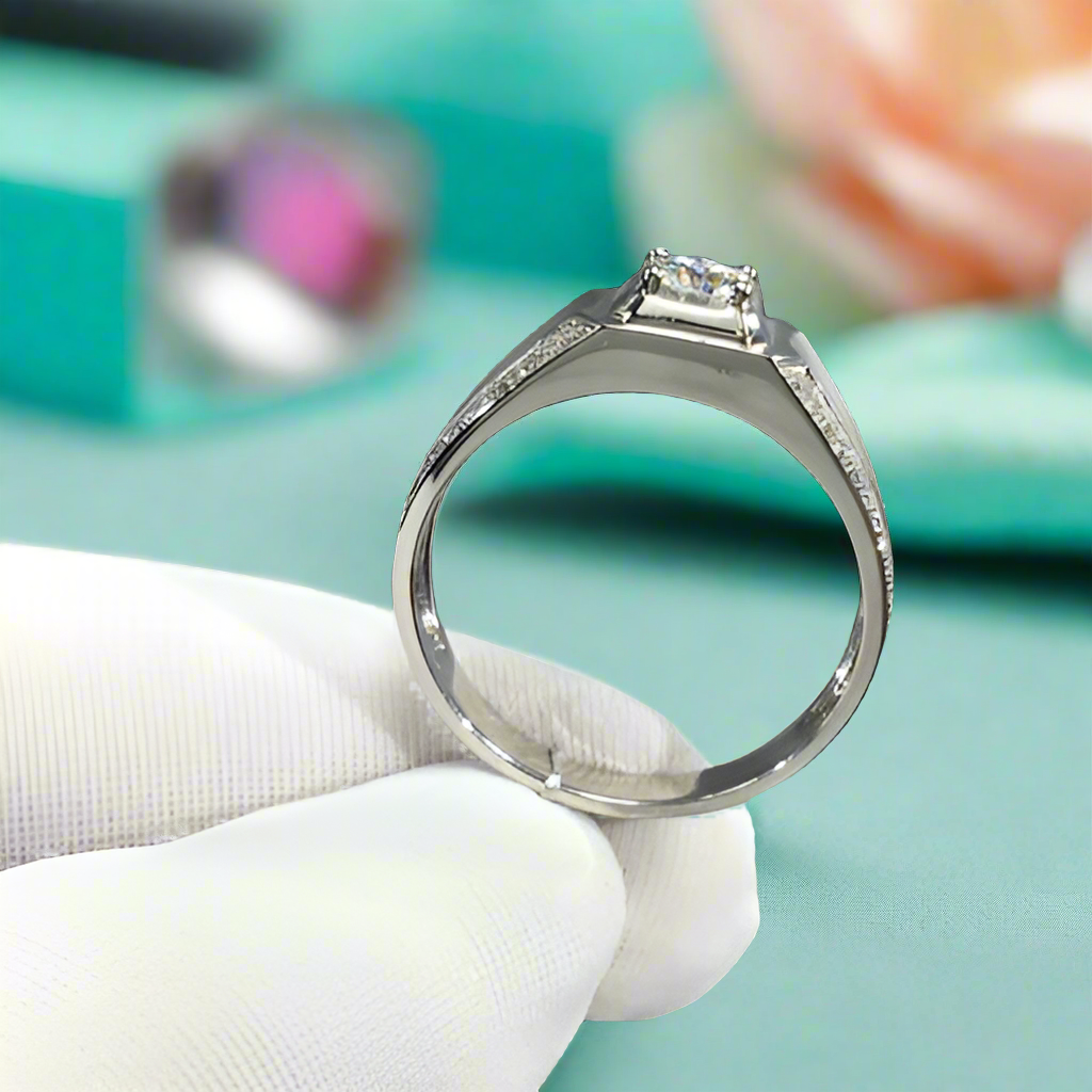 1.0 Ct Round Cut Diamond Men's Ring-Evani Naomi Jewelry