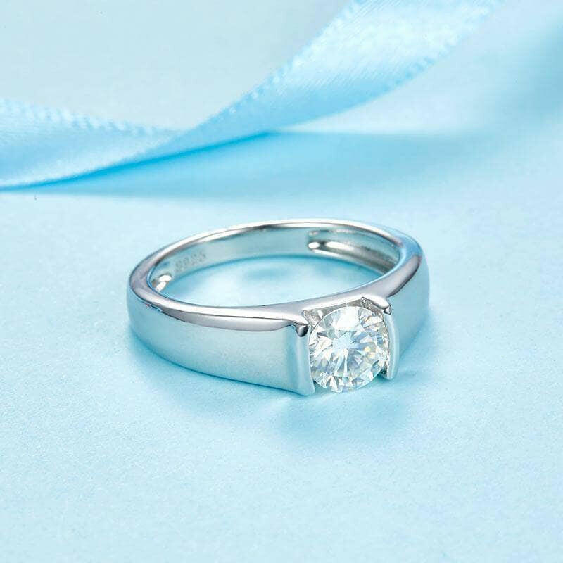 1.0 Ct Round Cut Diamond Men's Ring-Evani Naomi Jewelry