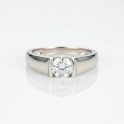 1.0 Ct Round Cut Diamond Option Men's Ring