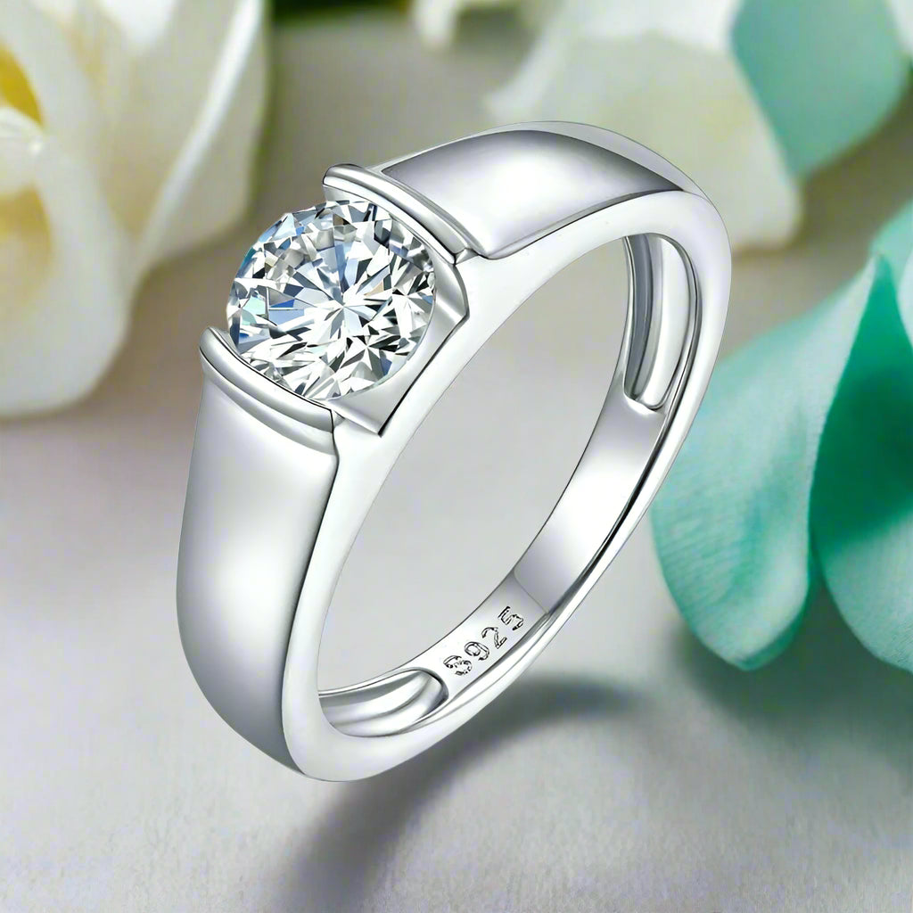 1.0 Ct Round Cut Diamond Men's Ring-Evani Naomi Jewelry