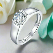 1.0 Ct Round Cut Diamond Men's Ring-Evani Naomi Jewelry
